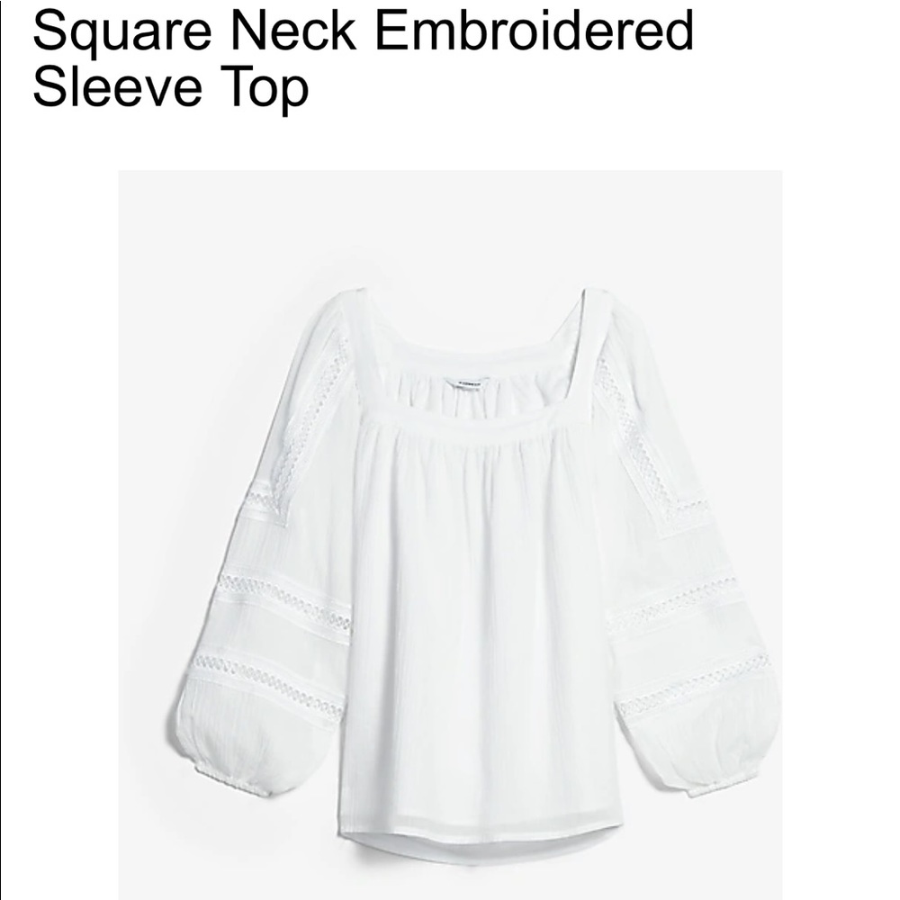 Express square neck embroidered top